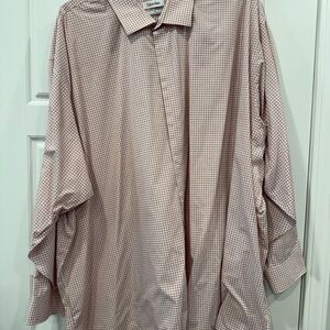 Calvin Klein White and Orange Dress Shirt